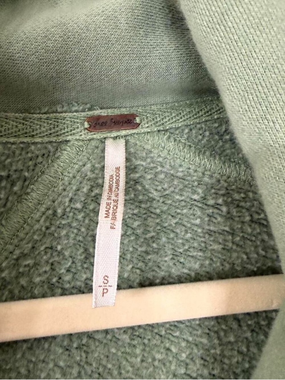 Free People Jordan Slouchy Reversed Fleece Sage Green Jacket Small - Picture 6 of 9